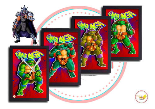 Imagen 1 de 8 de Cuadros Decorativos Tortugas Ninja- Dibujart