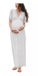 Vestido Largos Blanco Maternidade Novia De Fiestas Elegantes