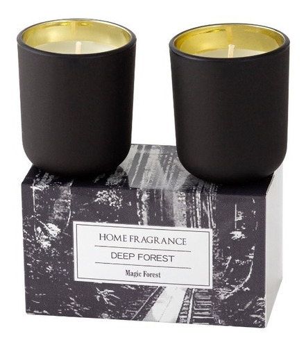 Kit 2 Velas Decorativas Aromatizadas Copo Vidro Fosco Preto