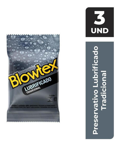 Preservativo Blowtex Lubrificado  C/ 3 Unidades