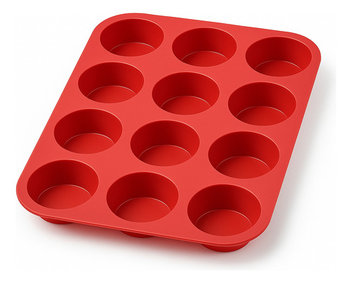 Forma Cupcake Silicone 12 Cav. Petit Gateau Empada Kit 4 Uni