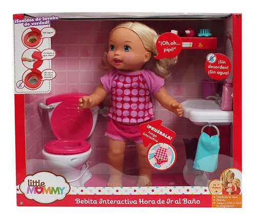Mu eca Little Mommy Bebita Interactiva Hora Ir Al Ba o Env o gratis