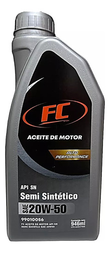Aceite Motor Semi-sintético Sae 20w50 Alto Performance 946ml
