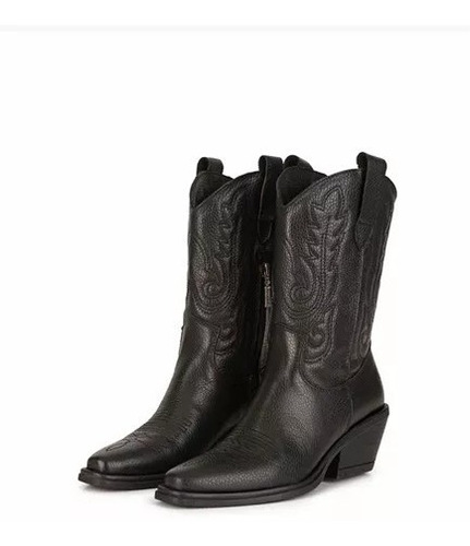 Bota Texana Viamo Isidea Mujer Cuero Invierno