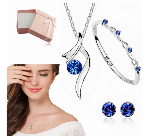 Conjunto De Joyas Para Mujer Con Collar+aretes+pulsera