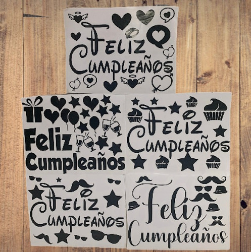 Calcomanias Stikers Globos Burbuja Feliz Cumpleaños