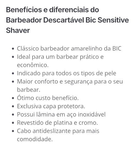 Aparelho De Barbear Bic® Sensitive Shaver 49 Unidades