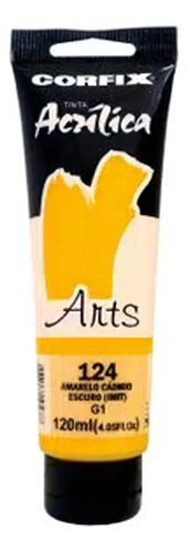 Tinta Acrílica Corfix Arts 120ml Amarelo Cad. Esc. 124 Gr 1