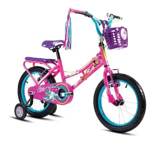 Bicicleta infantil Mercurio Kids Evergreen R16 2020 rosa neon azul