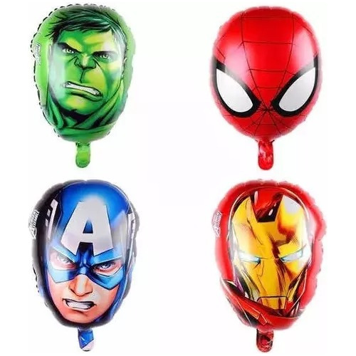 Globos Metalizados Caras De Avengers X1 Unidad