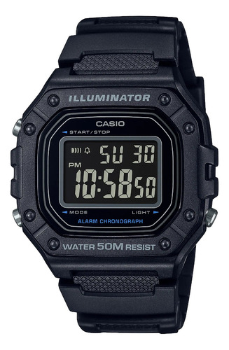 Reloj Casio W-218h-1b Deportivo Sumergible . Pantalla Negra