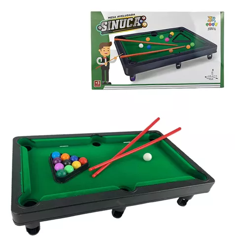 Mesa De Mini Sinuca Snooker Bilhar Com Tacos E Bolas