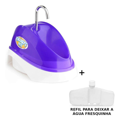 Bebedouro Automatico Bivolt Roxo +gelo Reutilizavel Para Pet