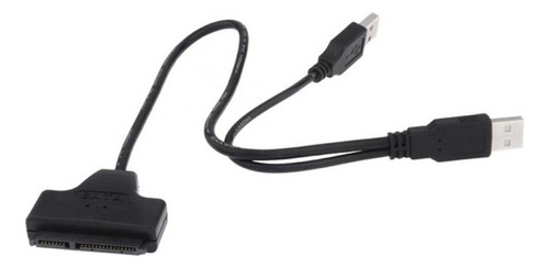 Adaptador Cable Doble Para Discos Sata 2.5 A Usb 3.0 Color Negro