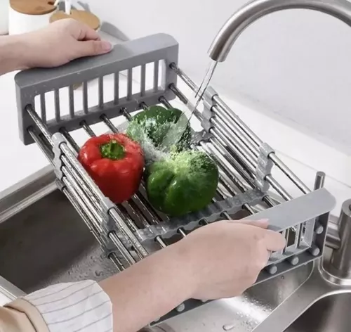 Escurridor Extensible Acero Inox Secaplatos Bacha Verduras