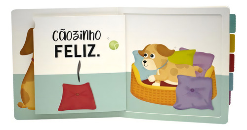 Primeiros conceitos um livrinho com abas: Filhote cãozinho Doce mamãe, de Autumn Publishing. Editorial Todolivro, capa dura em português, 2022