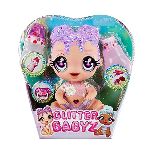 &#39;s Glitter Babyz Lila Wildboom Baby Doll 3 Cambios ...