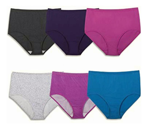 Fruit Of The Loom Women's 6 Pack Comfort Covered Cotton Color Multicolor/surtido