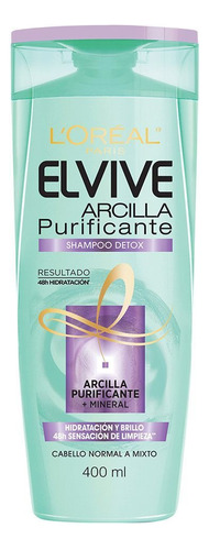 Shampoo Detox Arcilla Elvive L'Oréal 400ml