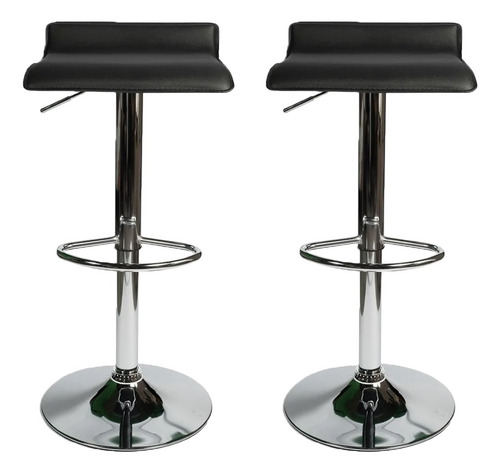 Set De 2 Bancos De Barra Color Negro Acabado De La Estructura Cromado