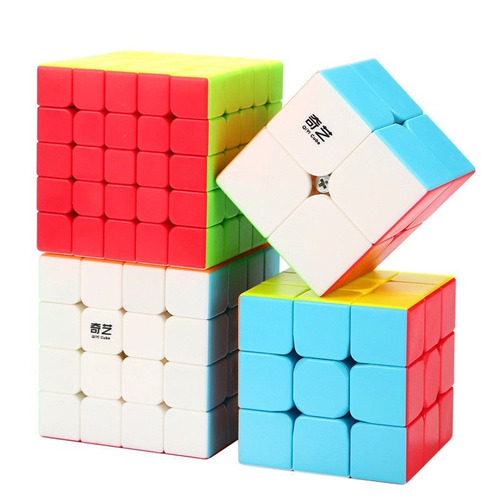 Kit Cubo Mágico Qiyi 2x2 + 3x3 + 4x4 + 5x5 Stickerless