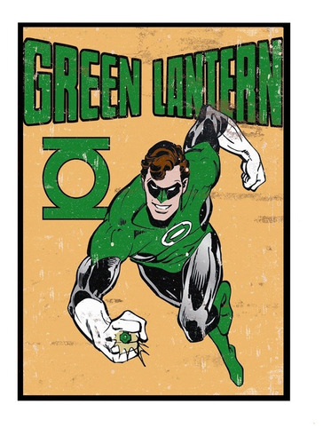 Poster Quadro Cartaz Placa Decorativa Lanterna Verde Vintage
