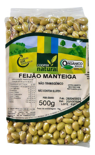 Feijão Manteiga Orgânico Coopernatural 500g