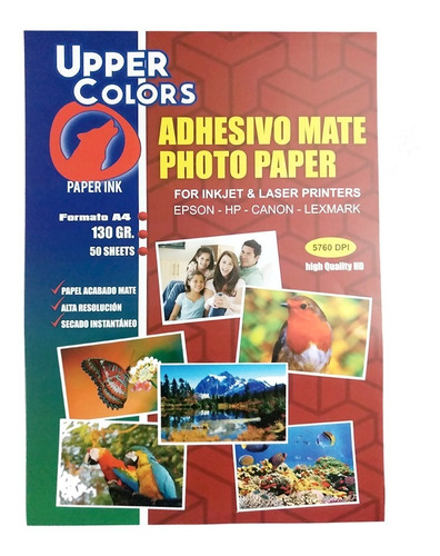 Papel Adhesivo Upper Colors Mate Stickers X 50 Hojas