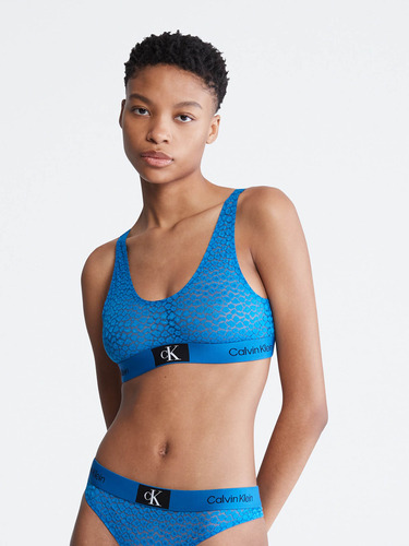 Bralette Con Logo Azul Calvin Klein