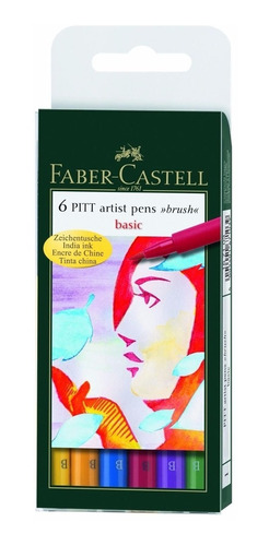 Marcadores Faber Castell Pitt Artist Pen X 6 Pincel Colores