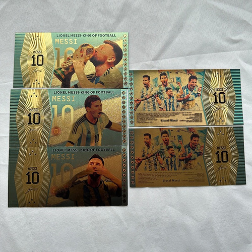 Imagen 3 de 9 de Billete Messi Chapado Oro Copa Qatar. Unico!!! Raro!!