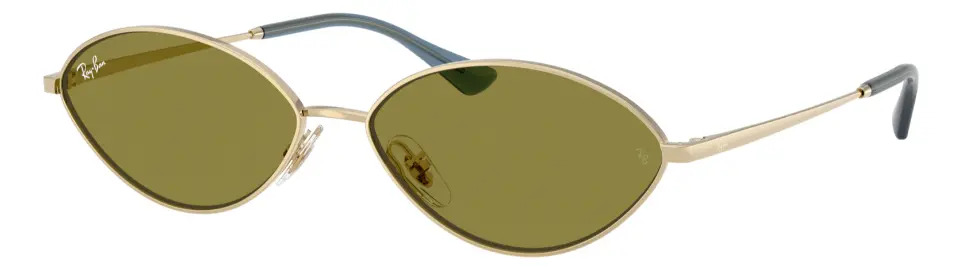Óculos De Sol Unissex Kai Bio-Based Ouro-Pálido Lente Verde Ray-ban