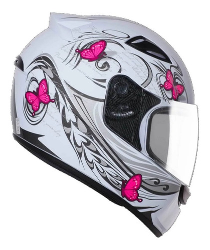 Capacete Moto Feminino Ebf New Spark New Borboleta + Nf