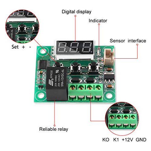 6pcs Temperature Controller Module Xh-w1209 Lcd Display...
