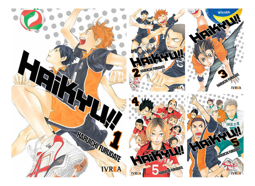 Combo Manga Haikyu Tomos 1 Al 5 Ivrea + Señalador Dgl