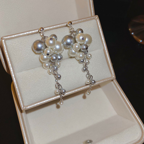 Pendientes Con Borlas De Perlas A La Moda De Cristal Con Agu