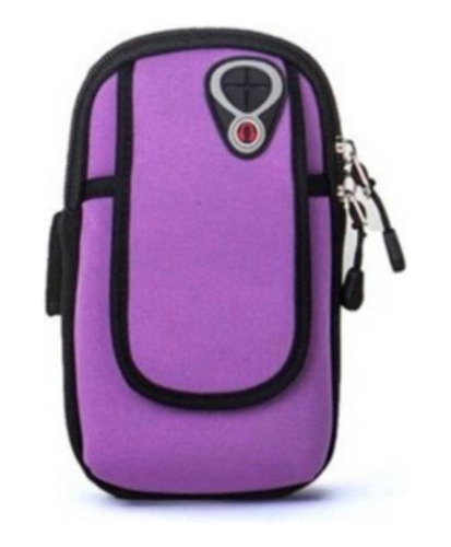 Bolsa Riñonera Con Soporte Para Brazalete Morado