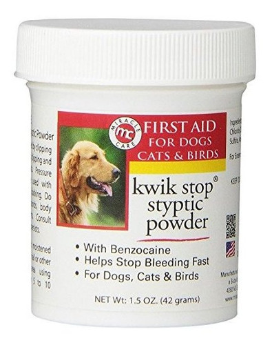 Kwik Stop Hemostático En Polvo Para Los Animales Domésticos 