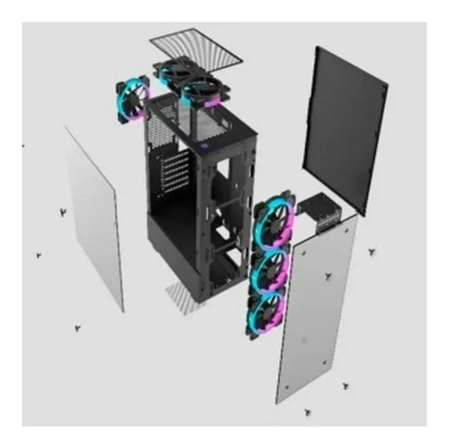 Gabinete Solarmax 5901 6 Fan Rgb Vidrio Templado Mexx 1