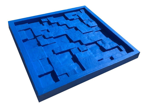 Forma Silicone Gesso Cimento Parede 3d Mosaico 100% Silicone Cor Azul