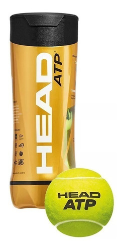 Tubo De Pelotas Head Atp Gold X3 Caba Tenis Padel Paddle