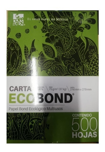 Papel Ecobond Carta Blancura 93 500hjs