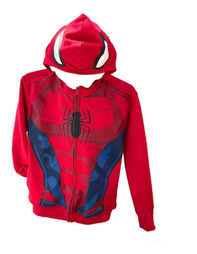 Sudadera Super Héroes Spiderman Niño Hombre Araña Con Gorro