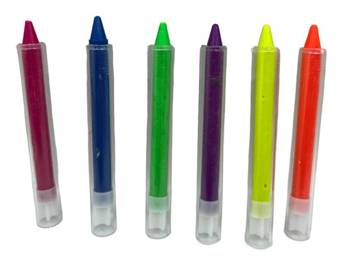 12 Crayones Neon Fluorescente Maquillaje Glow Luz Uv Fosfo
