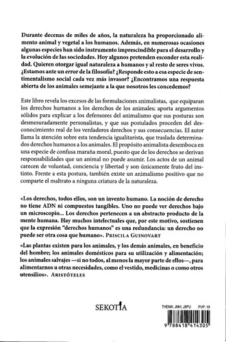 Animalismo: Animales y personas que comparten derechos, de Alcalá Giménez, César. Editorial Sekotia, tapa blanda en español, 2022