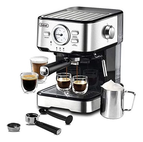 Maquina De Cafe Expreso Con Bomba De Presion De 15 Bares Color Black