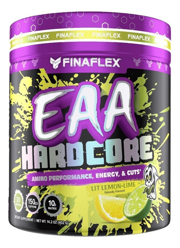 Eaa Hardcore Finaflex Aminoácidos Esenciales 30 Servicios Sabor Lemon Lime