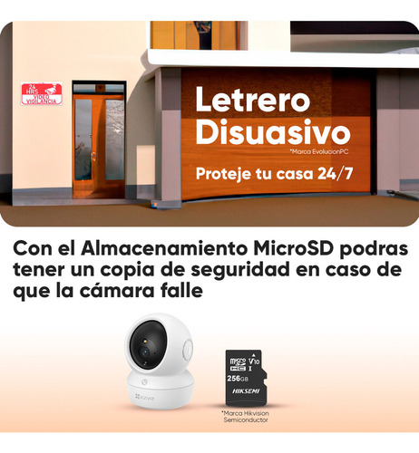 Ezviz Mini Cámara De Seguridad H6cpro-plus-256 Ip Pt 4 Mp Conexión Wi-fi + Seguimiento Inteligente Con Audio De Dos Vías Visión Panorámica Memoria Mircrods De 256gb Ideal Para Uso En Interior