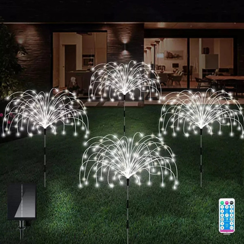 Decoración Navideña De Fuegos Artificiales Con Luz Solar De4