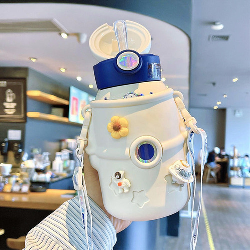( Taza Termo Con Pajita Botellas De Agua Para Niños Con